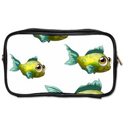 Fish Vector Green Toiletries Bag (two Sides) by Sapixe