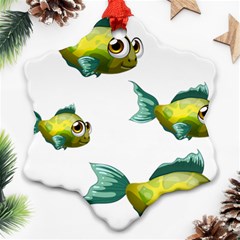 Fish Vector Green Ornament (snowflake)