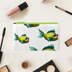 Fish Vector Green Cosmetic Bag (xs) by Sapixe