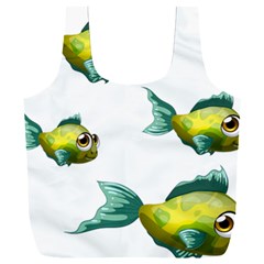 Fish Vector Green Full Print Recycle Bag (xxl) by Sapixe