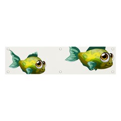 Fish Vector Green Banner And Sign 4  X 1 