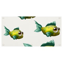 Fish Vector Green Banner And Sign 4  X 2 