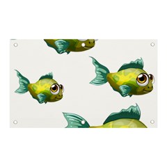 Fish Vector Green Banner And Sign 5  X 3  by Sapixe