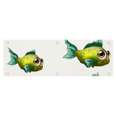 Fish Vector Green Banner And Sign 6  X 2  by Sapixe