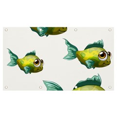 Fish Vector Green Banner And Sign 7  X 4 