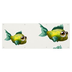 Fish Vector Green Banner And Sign 8  X 3 