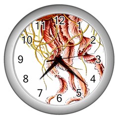 Animal Art Forms In Nature Jellyfish Wall Clock (Silver)