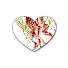 Animal Art Forms In Nature Jellyfish Rubber Coaster (Heart)