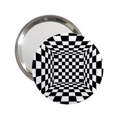 Black And White Chess Checkered Spatial 3d 2 25  Handbag Mirrors by Sapixe