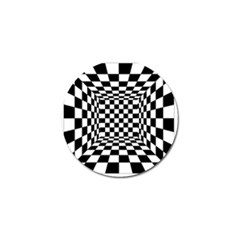 Black And White Chess Checkered Spatial 3d Golf Ball Marker by Sapixe