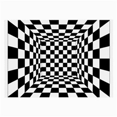 Black And White Chess Checkered Spatial 3d Large Glasses Cloth by Sapixe