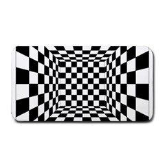 Black And White Chess Checkered Spatial 3d Medium Bar Mats by Sapixe