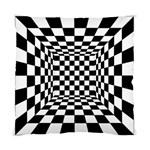 Black And White Chess Checkered Spatial 3d Standard Cushion Case (Two Sides) Front