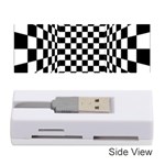 Black And White Chess Checkered Spatial 3d Memory Card Reader (Stick) Front