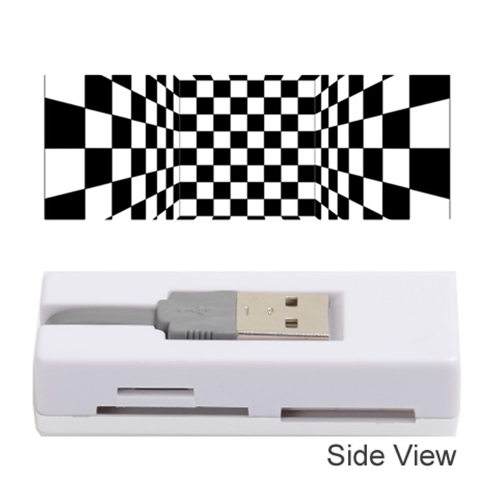 Black And White Chess Checkered Spatial 3d Memory Card Reader (Stick)