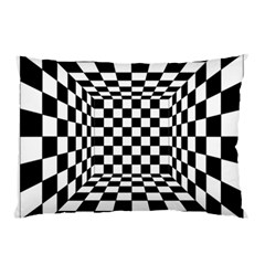 Black And White Chess Checkered Spatial 3d Pillow Case (two Sides) by Sapixe