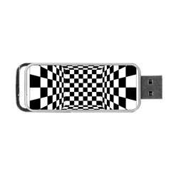 Black And White Chess Checkered Spatial 3d Portable Usb Flash (one Side) by Sapixe