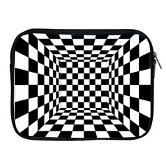 Black And White Chess Checkered Spatial 3d Apple Ipad 2/3/4 Zipper Cases by Sapixe