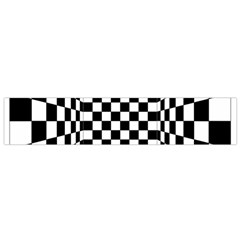 Black And White Chess Checkered Spatial 3d Small Flano Scarf