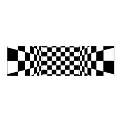 Black And White Chess Checkered Spatial 3d Oblong Satin Scarf (16  X 60 ) by Sapixe