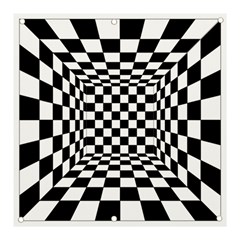 Black And White Chess Checkered Spatial 3d Banner And Sign 3  X 3 