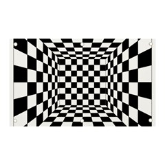 Black And White Chess Checkered Spatial 3d Banner And Sign 5  X 3 