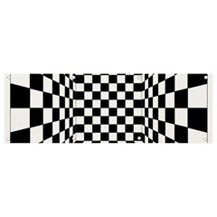 Black And White Chess Checkered Spatial 3d Banner And Sign 9  X 3 