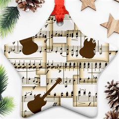 Music Paper Guitars Background Art Ornament (star)