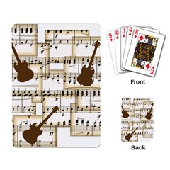 Music Paper Guitars Background Art Playing Cards Single Design (rectangle)