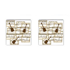 Music Paper Guitars Background Art Cufflinks (square) by Sapixe