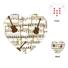 Music Paper Guitars Background Art Playing Cards Single Design (heart)