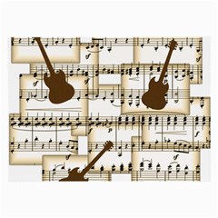 Music Paper Guitars Background Art Large Glasses Cloth by Sapixe