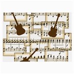 Music Paper Guitars Background Art Large Glasses Cloth Front