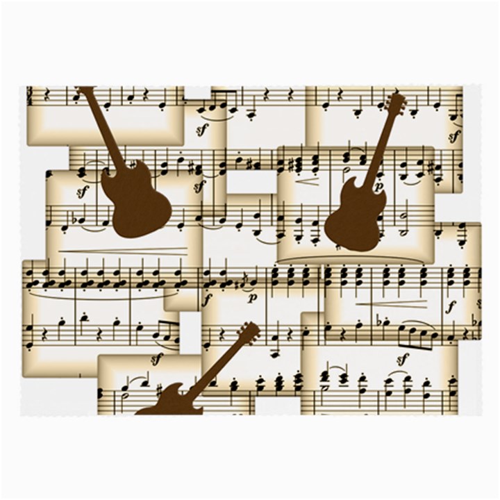 Music Paper Guitars Background Art Large Glasses Cloth