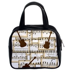 Music Paper Guitars Background Art Classic Handbag (two Sides) by Sapixe