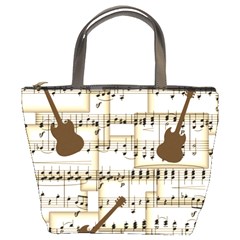 Music Paper Guitars Background Art Bucket Bag by Sapixe