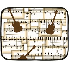 Music Paper Guitars Background Art Fleece Blanket (mini) by Sapixe