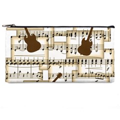 Music Paper Guitars Background Art Pencil Case by Sapixe