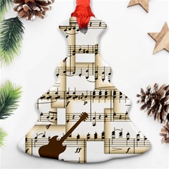 Music Paper Guitars Background Art Ornament (christmas Tree) 