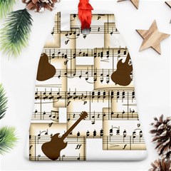 Music Paper Guitars Background Art Bell Ornament (two Sides)