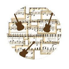 Music Paper Guitars Background Art Mini Round Pill Box by Sapixe