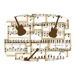 Music Paper Guitars Background Art Mini Square Pill Box by Sapixe