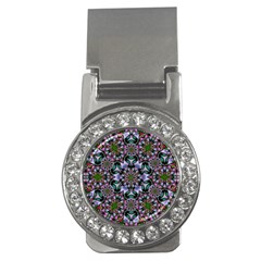 Tropical Blooming Forest With Decorative Flowers Mandala Money Clips (cz)  by pepitasart