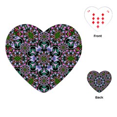 Tropical Blooming Forest With Decorative Flowers Mandala Playing Cards Single Design (heart) by pepitasart