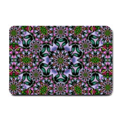 Tropical Blooming Forest With Decorative Flowers Mandala Small Doormat  by pepitasart