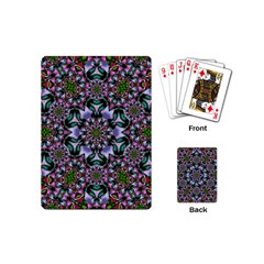 Tropical Blooming Forest With Decorative Flowers Mandala Playing Cards Single Design (mini) by pepitasart