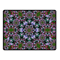 Tropical Blooming Forest With Decorative Flowers Mandala Double Sided Fleece Blanket (small)  by pepitasart