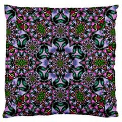 Tropical Blooming Forest With Decorative Flowers Mandala Standard Flano Cushion Case (one Side) by pepitasart