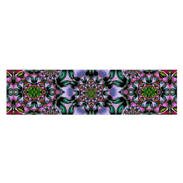 Tropical Blooming Forest With Decorative Flowers Mandala Oblong Satin Scarf (16  x 60 )