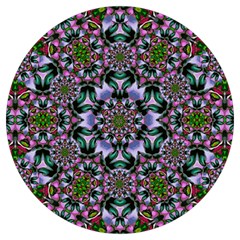 Tropical Blooming Forest With Decorative Flowers Mandala Round Trivet by pepitasart